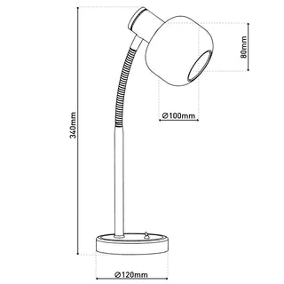 Tischleuchte Fumoso – Rauchglas, Schwarz & Holzdekor, 34 cm