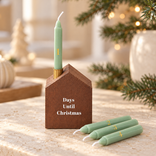 Set mit 24 Mini-Weihnachts-Adventskerzen mit Halter