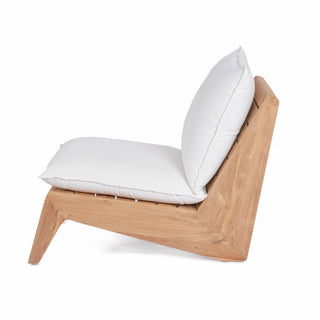 Lazy Seter Lounge Chair Weiß – Boho Einzelsessel aus recyceltem Teakholz