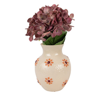 Vase Ø 13x16 cm – gelbe Glasvase im Vintage Stil