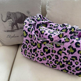 Handgemachte Baumwolltasche "Oh Leo - cosmic lilac"