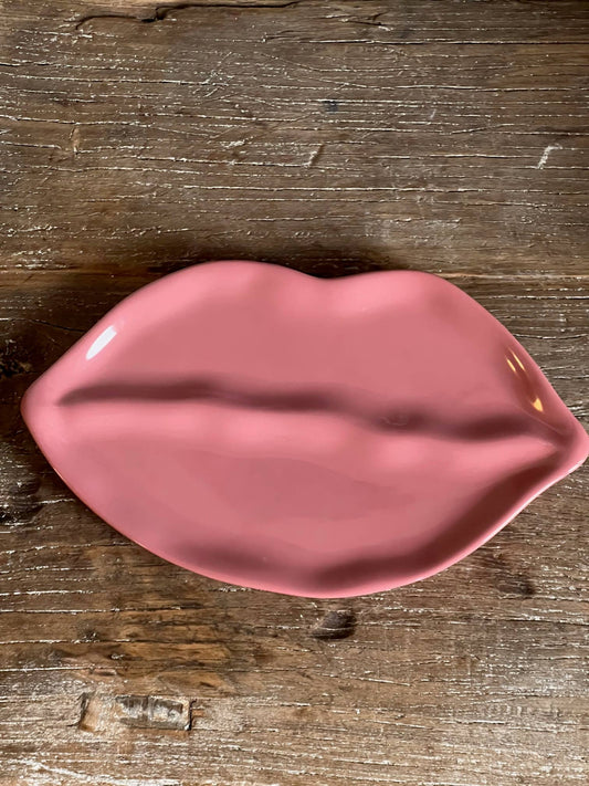 Teller Keramik „Lippe“ rosa