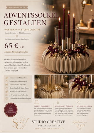 Adventskranz Workshop in Tuttlingen – modernen Adventssockel gestalten