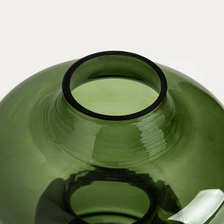 Vase | LUNNEL | grünes Glas | 19x21 cm