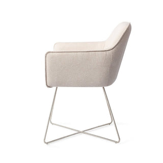 Jesper Home Hofu Esszimmerstuhl mit Armlehne – moderner Polsterstuhl in Braun & Beige
