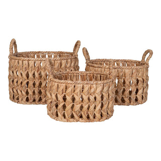 Korb mit Griffen"Balerma" Wasserhyazinthe, natur, 3er-Set