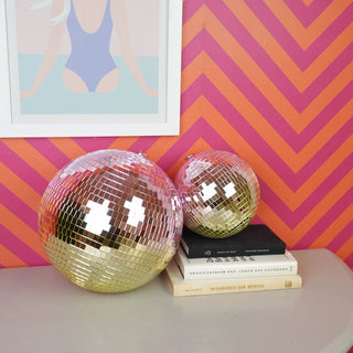Weihnachtsdekoration – Weihnachtshänger – Discokugel – Schaumstoff – Rosa/Gold – 30 x 30 x 30 cm