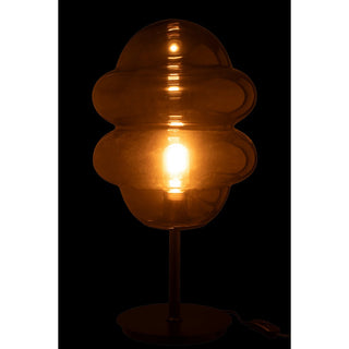 Tischlampe Honey Spoon aus Glas in Grau – Elegante Design-Lampe von J-Line (52 cm)