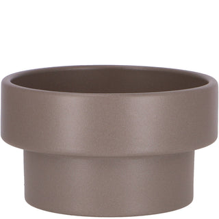 Keramik Schale Luma Mit Fuß D17,5cm H10cm, Taupe