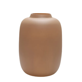 Design Glasvase Artic matt sand – Handgefertigte Vase aus Glas in Beige & Braun