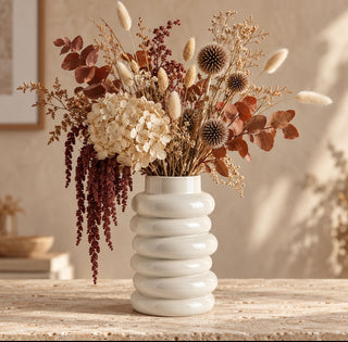 Vase | AVENA | ecru modulare Keramik | 16,7 x 24,3 cm
