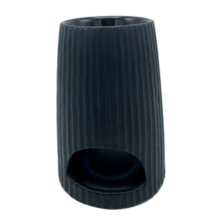 Wachsofen/Ölbrenner/Duftlampe Rippenkegel Schwarz 10,5x12,6cm
