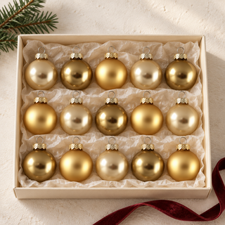 Mini-Weihnachtskugeln aus Glas – 15er-Set | Ø 3 cm