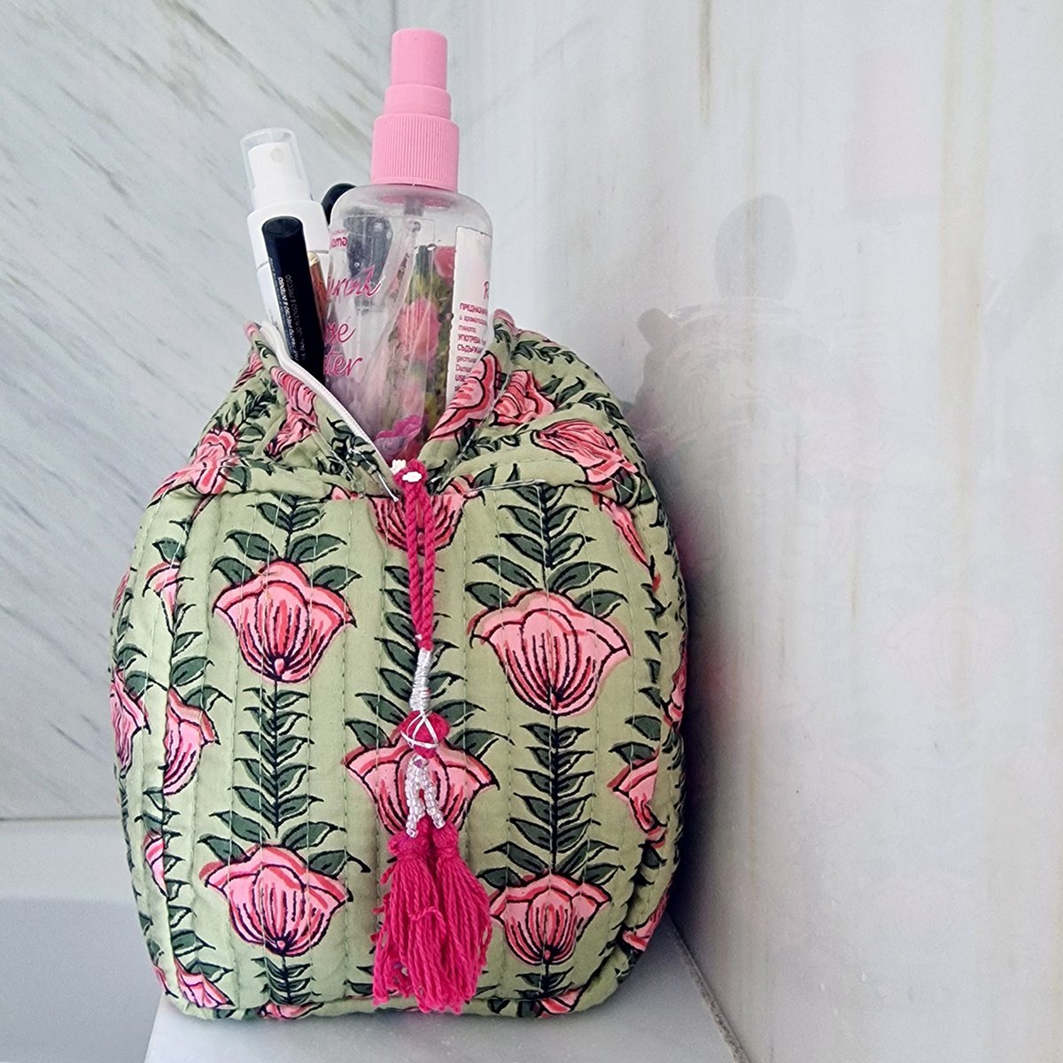 handgemachte Kosmetiktasche "Poppy Flower"