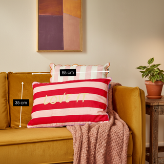 Dekokissen LOVE IT Rot Rosa – modernes Zierkissen Sofa & Wohnzimmer Deko 55x35 cm