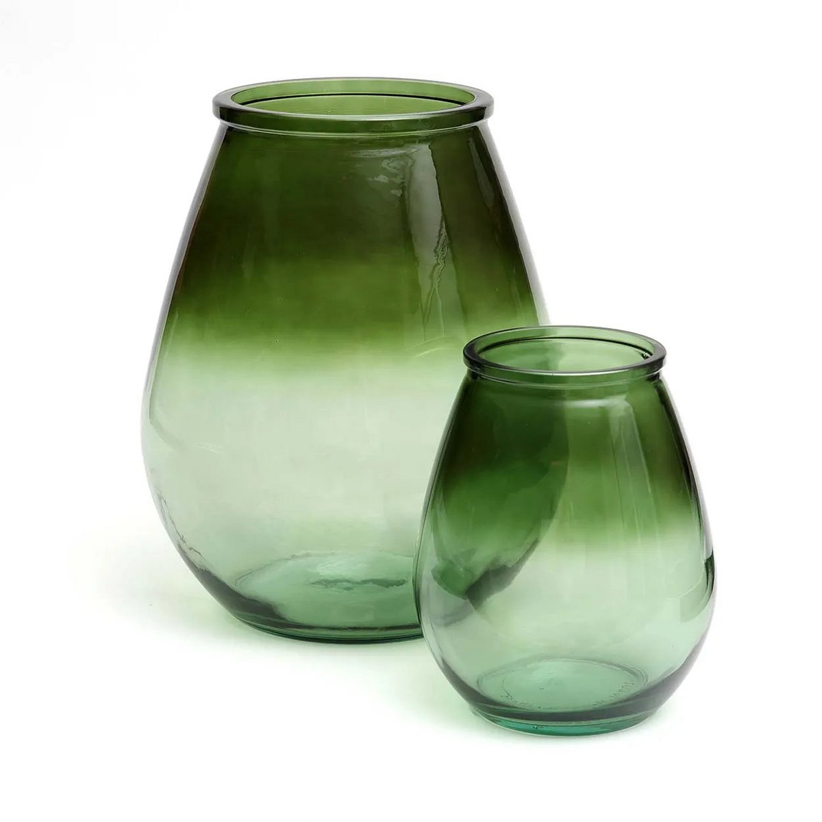 Vase Grün Transparent Qiezi L