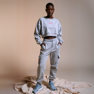 Crew Neck Sweat "GOOD ENOUGH FOR" - Grau Melange