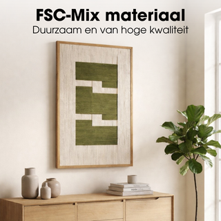 Wanddekoration Grün 70x50 cm – Modernes Wandbild Baumwolle mit grafischem Muster | Mica Decorations Wanddeko Wohnzimmer Schlafzimmer