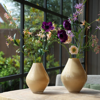 Glasvase Lesse Metallic Sand – Mundgeblasene Vase in Beige mit Metallic-Finish | Vase The World