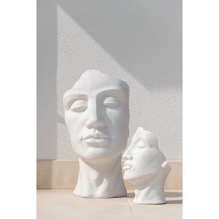 J-Line Blumentopf David Clay Weiß Klein – Hoher Design Pflanztopf aus Keramik 38 cm