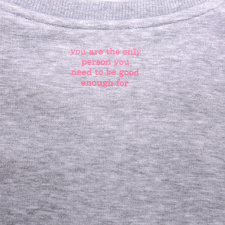 Crew Neck Sweat "GOOD ENOUGH FOR" - Grau Melange