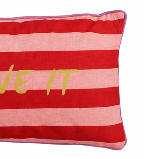 Dekokissen LOVE IT Rot Rosa – modernes Zierkissen Sofa & Wohnzimmer Deko 55x35 cm