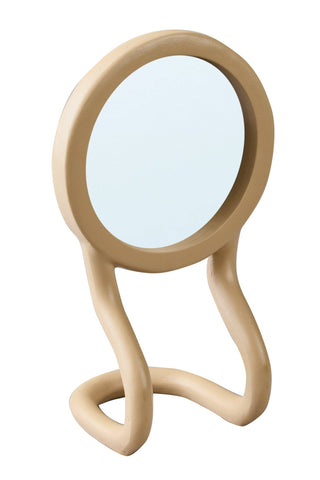 Sanabria Spiegel Beige – Moderner Wandspiegel mit organischer Form 30 x 40 cm