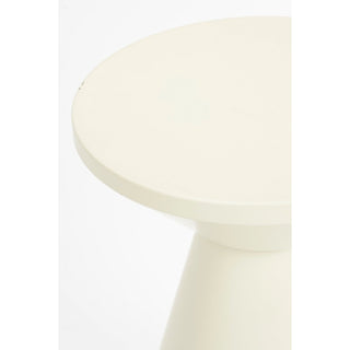Jim Beistelltisch Rund Weiß/Beige – Minimalistischer Metall-Seitentisch aus Eisen Ø30,5 cm