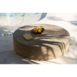 Sitz Pouffe aus Seegras – 100 cm, handgefertigt, Boho-Stil