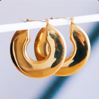 Statement Creolen Gold 38 mm – Große Edelstahl Creolen Ohrringe für Damen