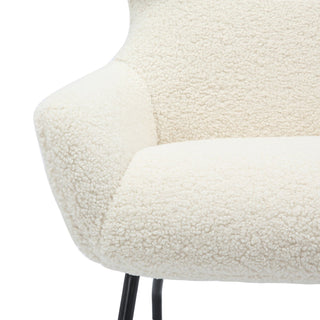 SalesFever Sessel mit Hocker – Teddyfell Loungesessel Set