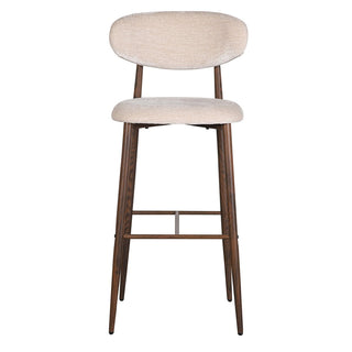 Japandi Barstuhl Beige Braun – Design Barhocker mit Rückenlehne | Pole to Pole Okura Barstuhl(Set von 2)