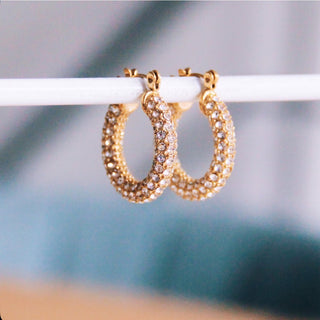 Ohrring Creole 23mm 'Kristall' - Gold