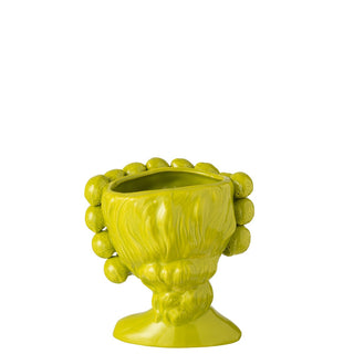 Blumentopf Lime Girl aus Keramik in Grün – Moderner Design-Blumentopf von J-Line Ø 16,5 cm