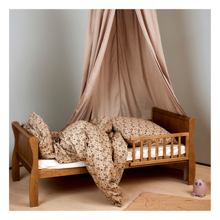 Nuuroo Bera Bio-Bettwäsche Junior 100x140 – Sand Flower Bee – Percale mit Reißverschluss