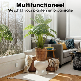 Rattankorb Set 3er – Aufbewahrungskörbe aus Rattan rund | Mica Decorations Eleta