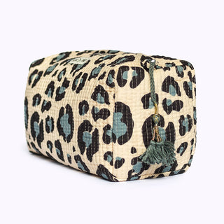 Handgemachte Kosmetiktasche "Blue Leo"