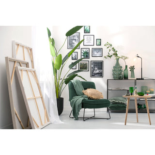 Hohe grüne Glasvase von J-Line – Schlanke Designvase für stilvolle Wohnräume 35 cm hoch