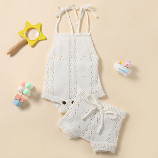 Baby Zweiteiler aus Feinstrick Baumwolle – Sommer Outfit mit Body & Hose – Annie&Charles