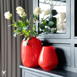 Vase The World Artic Vase Rot – Glasvase Ø21 cm, H29 cm – Moderne Dekovase aus Glas