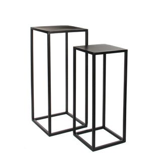 Goa Beistelltisch – 2er-Set – L30 x B30 x H70 cm – Metall – Schwarz