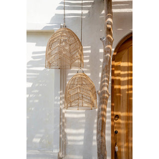 Handgefertigte Rattan-Hängeleuchte „Bayu“ | Boho Lampe von Bazar Bizar Living