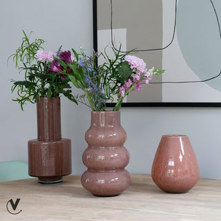 Volta Glasvase Braun 36 cm – Handgefertigte Designer Vase aus dickem Glas | Vase The World