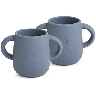 Nuuroo Abiola langlebiger Trinkbecher mit Griffen – 2er-Pack, LFGB-zertifiziert, BPA-frei – Farbe Beringmeer, 145 ml
