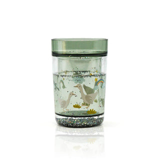 Glitzerbecher "Gans" mintgrün