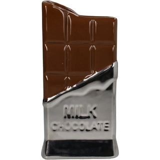 Vase Milk Chocolate Braun & Silber – Schokoladen-Vase aus Steingut