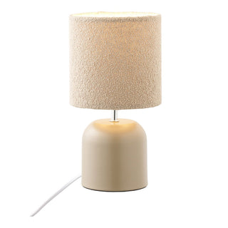 Morley Tischleuchte beige-grau – Moderne Tischlampe aus Metall im skandinavischen Design