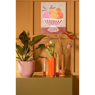 Vase - Keramik - Orange mit Noppenstruktur