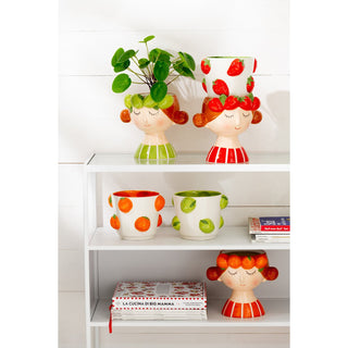 Blumentopf „Orange Girl“ 2er Set Keramik – dekorativer Pflanztopf modern & außergewöhnliche Deko