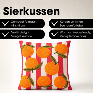 Dekokissen Orange 45x45 cm – Kissen mit Muster & Innenkissen | Mica Decorations Sofakissen Baumwolle für Wohnzimmer & Schlafzimmer